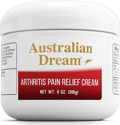 Australian Dream Arthritis Pain Relief Cream - Soothing & Non-Greasy - Powerful Topical Arthritis Pain Relief - Good for Muscle Aches or Joints - 9 oz Jar