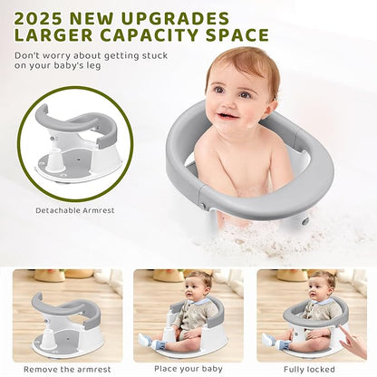 Baby Bath Seat, Infant/Toddler Sit Up Bathtub Seat for 6-12-24 Months, Baby Bath Essentials, Great Shower Gifts for Newborn and New Mothers