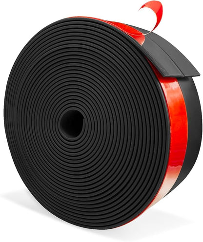 Wide Silicone Weather Stripping, 3 inch (W) x 20 Ft (L) Door Draft Stopper, Silicone Seal Strip for Doors Windows and Shower Glass Gap, Black