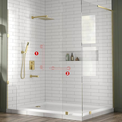 Lava Odoro Shower Grab Bar, Modern Stainless Steel Handicap Grab Bar for Bathtubs and Showers, Shower Safety Bar for Seniors Disabled, ADA-Compliant (Brushed Gold, 12 Inch)