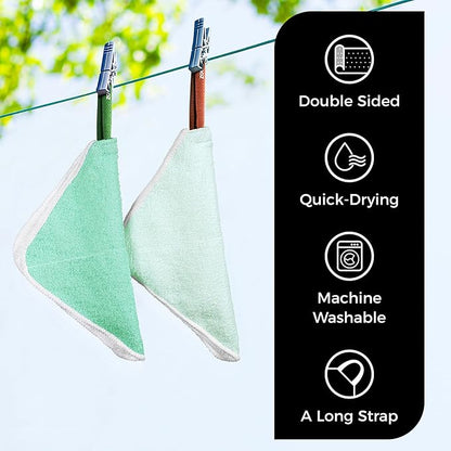 ZOMCHI Wash Cloths for Face and Body, Dual Sided Exfoliating Washcloth, Shower Wash Cloth for Men and Women, 2 Count (Rough and Gentle)