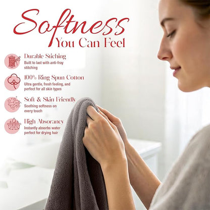 RIVERSIDE 12 Pack Washcloths - 12x12 Inches, 400 GSM, 100% Ring-Spun Cotton - Soft, Absorbent & Durable Face and Body Towels - for Bathroom, Spa, Gym, Makeup Removal & Everyday Use - Brown