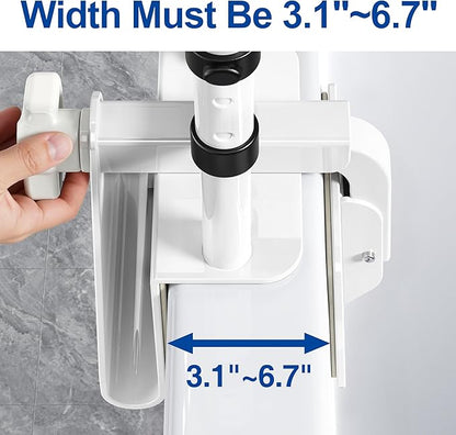 Adjustable Bathtub Safety Rail with Double Grip, 14–18 Inch Height Shower Grab Bar for Seniors, Elderly & Disabled, Non-Slip Tub Side Bar Clamp for Bathroom Support