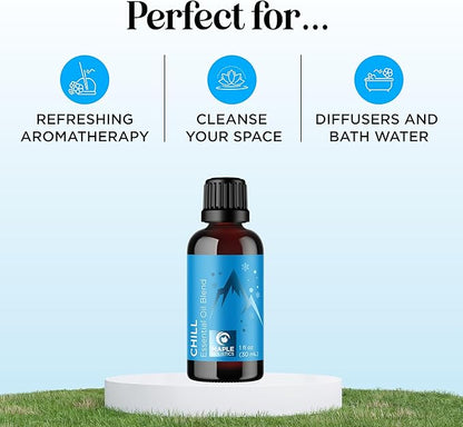 Mint Essential Oil Blend - Refreshing Mint Oil Diffuser with Cooling Peppermint Spearmint Bergamot and Eucalyptus Oils - Pure Aromatherapy Oils