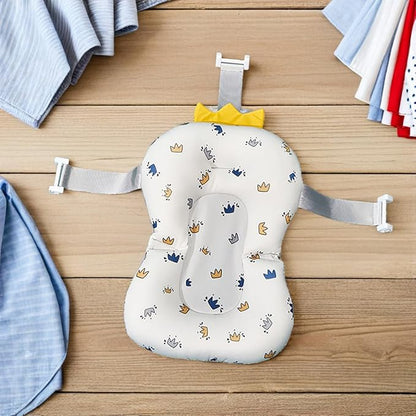 Toyvian Baby Bath Cushion Non-Slip Floating Mat Toddler Bathtub Seat Support for Sink and Tub 19.7X11.8 Inch for Safe Bathing at Home and Travel