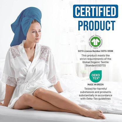 TOWELTIQUE- Organic Cotton Luxury Bath Towels Pack of 4 GOTS & Oeko- TEX Certified | Premium Soft, Absorbent & Quick-Drying Towels for Bathroom, Gym, Spa & Hotel Use – Turquoise