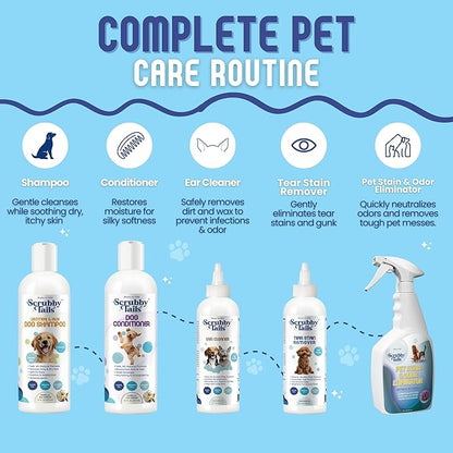 Organic Dog Shampoo - Puppy Oatmeal Shampoo for Itchy Skin Relief - Hypoallergenic for Sensitive Skin,for Dogs of All Ages,Deodorizes Smelly Dogs,Tearless,Made in USA, 16oz (Unscented)