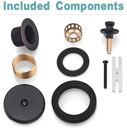BESTILL Bathtub Drain Kit and Overflow Faceplate, Oil Rubbed Bronze