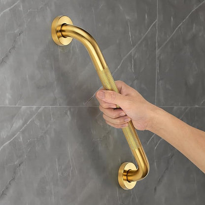 Grab Bars for Shower, 2 Pack 12-Inch Anti Slip Shower Handles for Elderly, Safety Shower Grab Bar, Stainless Steel Handicap Grab Bars for Bathroom,Toilet (Gold, 1" Diameter)