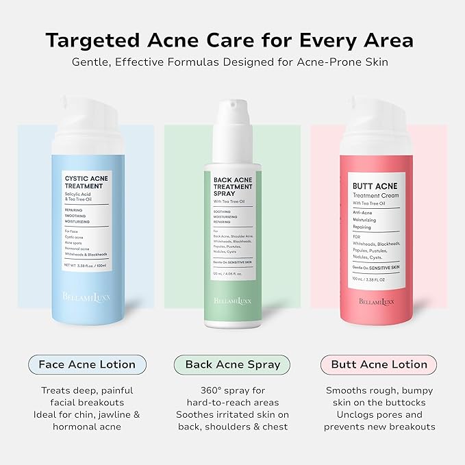 Back and Body Acne Treatment Spray: 2% Salicylic Acid & Tea Tree Oil Bacne Spray for Clear, Soothe & Moisturize - Effective for Men, Women, Teens with Back, Shoulder, Arm, and Chest Acne