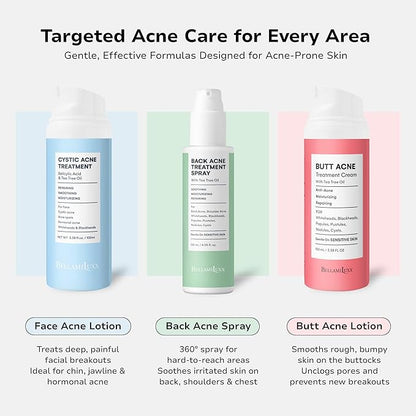 Back and Body Acne Treatment Spray: 2% Salicylic Acid & Tea Tree Oil Bacne Spray for Clear, Soothe & Moisturize - Effective for Men, Women, Teens with Back, Shoulder, Arm, and Chest Acne