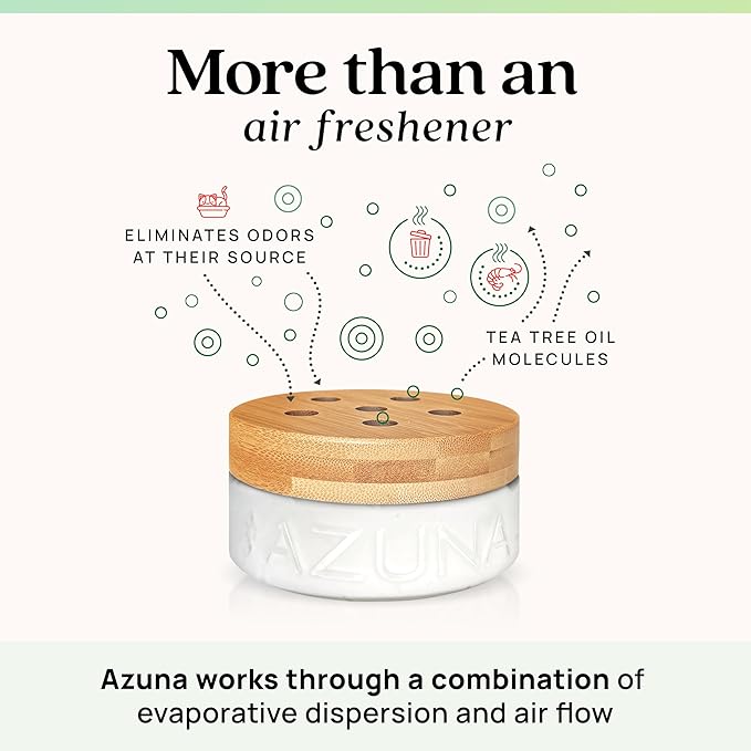 Azuna Air Freshener and Odor Eliminator for Strong Odor Gel 12oz Refill Pouch with Tea Tree Oil | Plant-Based & Long Lasting | Pet, Smoke, Home and Bathroom | Natural Scent | Last 60-90 Days