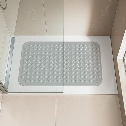 OTHWAY Non Slip Bathtub Mat, 31"x 19" TPE Bath Mat for Tub with Drain Holes and Suction Cups, Anti-Slip Mats for Kids Baby Elderly Bathroom (Dark Grey)