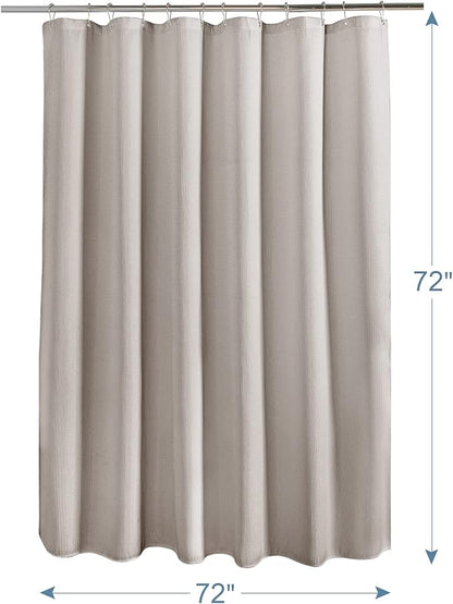 AmazerBath Waffle Shower Curtain, Khaki Shower Curtain Fabric with Waffle Weave, Hotel Quality Bathroom Shower Curtains, Heavy Duty, 72 x 72 Inches