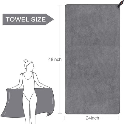 SUNLAND Microfiber Gym Bath Towel Ultra Soft Travel Camping Towel Super Absorbent Swimming Sport Towels for Adults and Children