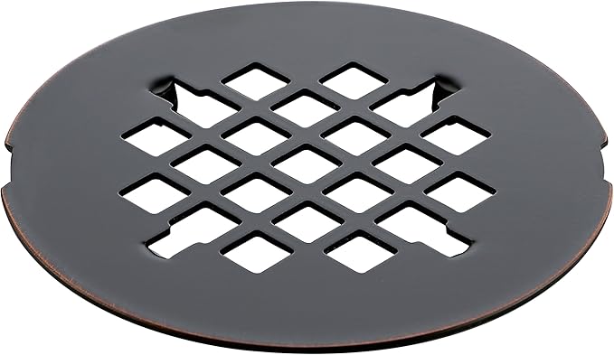 4-1/4 inches Snap-On Round Shower Drain Cover, Stainless Steel (Oil Rubbed Bronze)