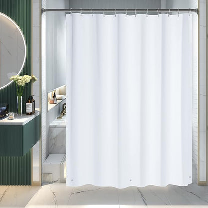 AmazerBath Shower Curtain Liner, 72x72 Plastic White Shower Curtain Liner, Cute Waterproof PEVA Shower Curtains, Lightweight Shower Curtains for Bathroom with Magnets and 12 Rustproof Grommet Holes