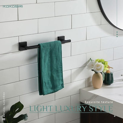KOKOSIRI Bathroom Towel Bars 12 Inch Towel Ring Matte Black 30CM Hand Towel Holder for Bath Kitchen Wall Stainless Steel B4005BK-L12