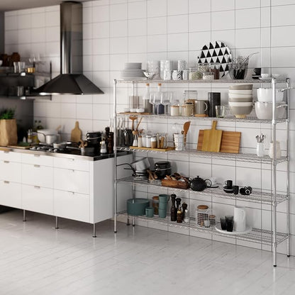 14" Deep x 72" Wide x 64" Height Wire Shelving Kit | 5-Tier | NSF Commercial Storage Rack Unit