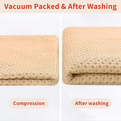 Homaxy 100% Cotton Waffle Weave Kitchen Dish Cloths, Ultra Soft Absorbent Quick Drying Dish Towels, 12 x 12 Inches, 12-Pack, Apricot