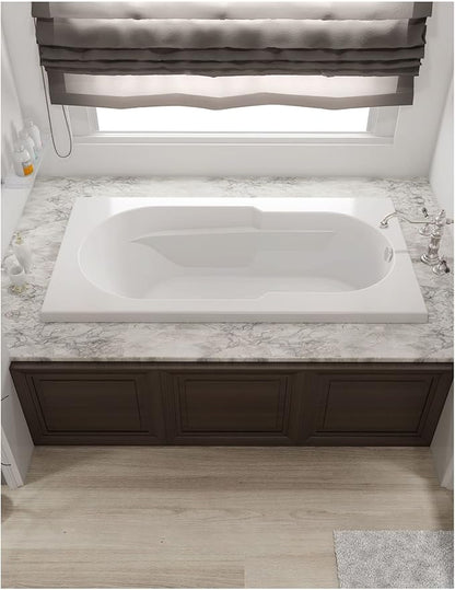 Jacuzzi SIGNATURE Acrylic Drop-In Bathtub, Soaking Sanctuary, Slip Resistant, Universal Drain Placement, 72" (L) x 36" (W), Rectangle, White