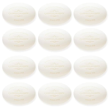 Caswell-Massey Almond Natural Bar Soap Gift Set - Moisturizing Triple-Milled Body Soap for Men & Women - Plant-Based with Essential Oils for Soft Skin, Cruelty-Free, USA Made, 12 Bars x 5.8 oz