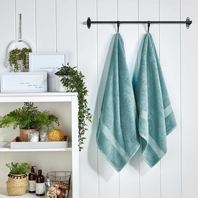 Christy Supreme Hygro 4 Piece Towel Set | Mineral Blue | 100% Luxury Supima Cotton | Ultra Soft | Super Absorbent | 650GSM | 2 Bath Towels 2 Hand Towels