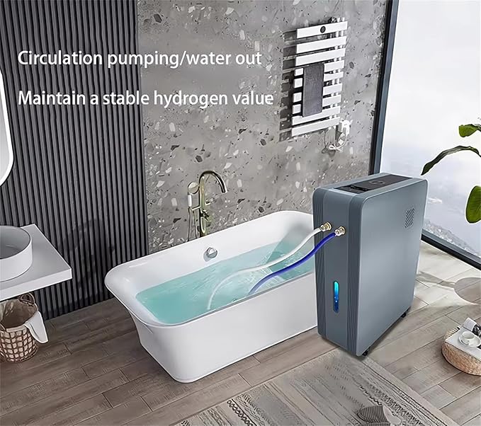 Hydrogen Bath Machine, 99.99% High Purity H2 Bubble Bath Machine, 6000ml/min Hydrogen Water Spa Generator, Up to 2600PPB, for Relieve Fatigue & Enhance Sleep