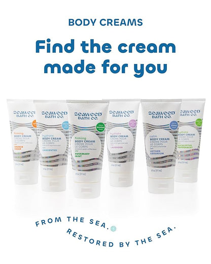 Seaweed Bath Co. Hydrate Body Cream - Unscented | Nourishing Moisturizer for Body and Hands | With Vitamin E, Hyaluronic Acid and Shea Butter For Dry Skin | 6 oz