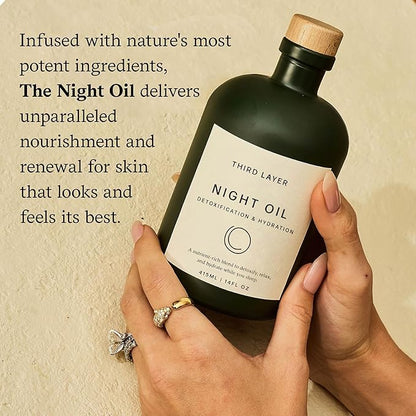 Night Oil – 100% Organic Cold-Pressed, Hexane-Free, Extra Virgin Castor Oil with Magnesium & Frankincense, Body Serum for Skin Hydration & Evening Self-Care (14 fl oz)
