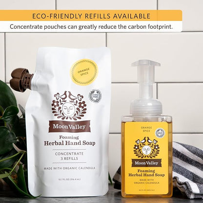 Moon Valley Herbal Foaming Hand Soap, Orange Spice Two Pack, Vegan, Recyclable Bottle