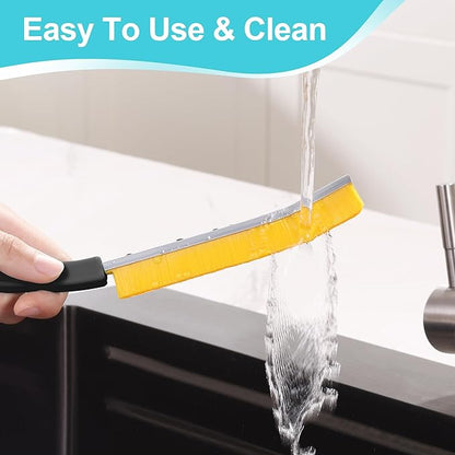 JOYMOOP 8 Pack Crevice Cleaning Brush, Hard Bristle Grout Brush, House Cleaning Supplies, Magnetic Gap Cleaning Brush for Kitchen, Bathroom, Window, Toilet, Multifunctional Cleaning Tools-4 Colors