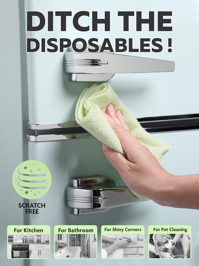Fantasticlean Microfiber Cleaning Cloth Roll -75 Pack, Tear Away Microfiber Towels, 12" x 12", Reusable, Washable, Scratch Free, Ultra Absorbent Dish Rags for Car, Home, Garage or Shop (Green)