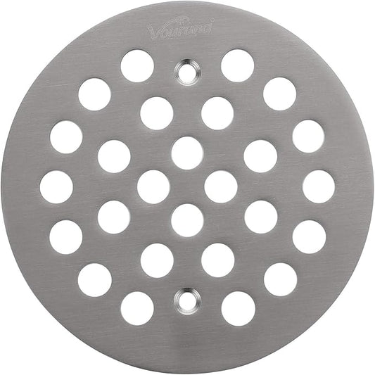 4-1/4Inch（108mm Screw-in Shower Strainer Drain Cover Replacement Floor Strainer Floor Drain (Brushed Nickel)