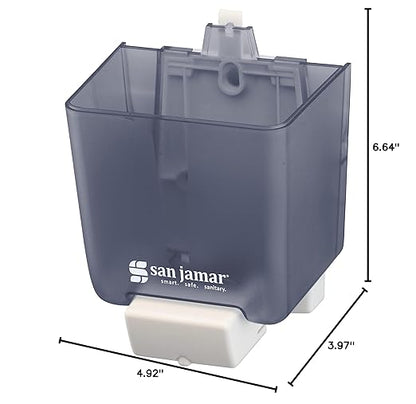 San Jamar Classic Soap Dispenser for Public Restrooms, Manual, Wall Mounted, Refillable, Plastic, 30 Ounce Capacity, Arctic Blue (Pack of 6)