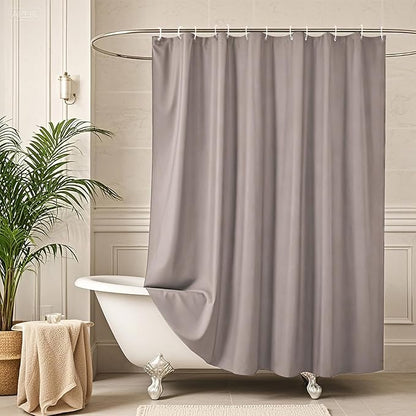 AooHome Shower Curtain Liner, Fabric Bathroom Curtain with Hooks for Hotel, Weighted Hem, Water Repellent, Chocolate, 72 x 75 Inch