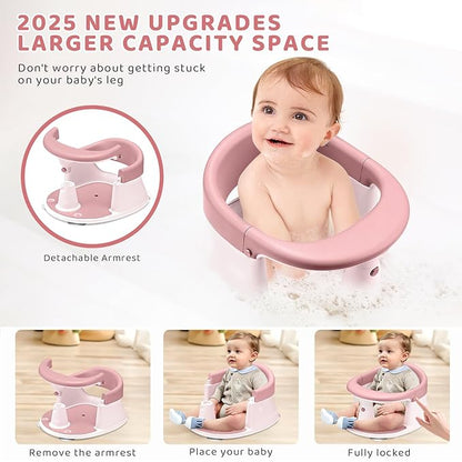 Baby Bath Seat, Infant/Toddler Sit Up Bathtub Seat for 6-12-24 Months, Baby Bath Essentials, Great Shower Gifts for Newborn and New Mothers