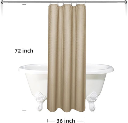 LaCyan 3 in 1 Waterproof Waffle Weave Shower Curtain and Clear Liner Set with 6 Stainless Steel Hooks Double Sided for Bathroom 72 Inches Heavy Duty Polyester Fabric Shower Curtains 36x72