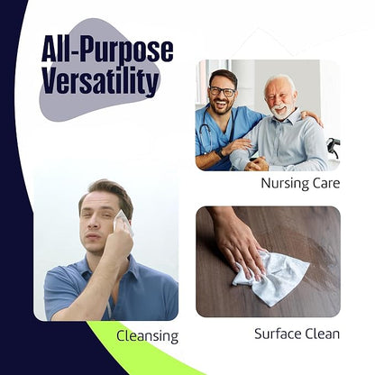 Adult Wipes for Elderly 4 Pack - Extra Large Extra Thick No-Rinse Bathing Wet Wipes for Adults - Incontinence Shower Alternative Disposable Washcloths - Fragrance-Free XXL