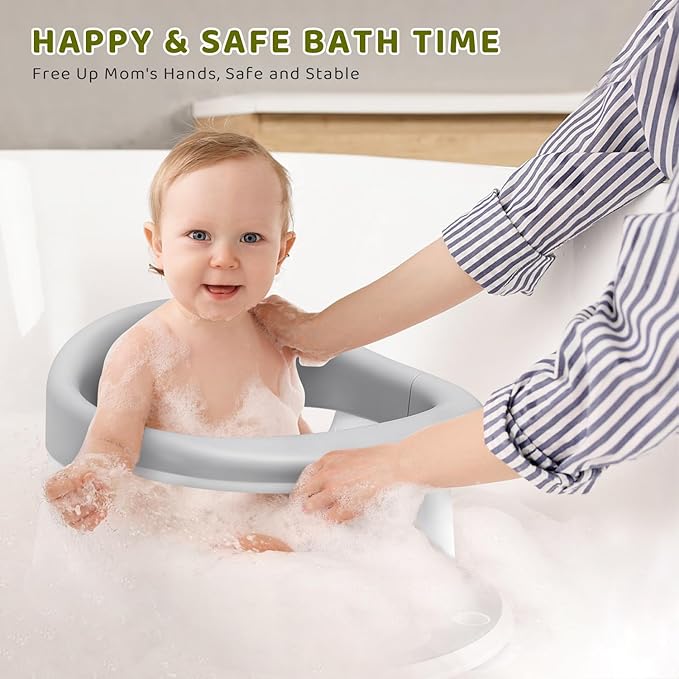 Baby Bath Seat, Infant/Toddler Sit Up Bathtub Seat for 6-12-24 Months, Baby Bath Essentials, Great Shower Gifts for Newborn and New Mothers