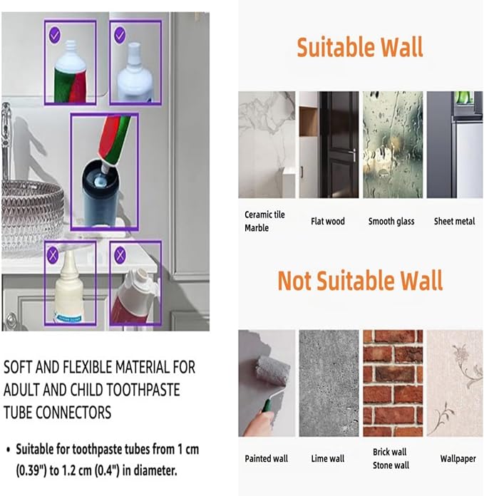 No-Drill Wall Mounted Toothbrush Holder, Bathroom Shelf, with Automatic Toothpaste Dispensers 4 Brush Hooks 2 Magnetic Cups 1 Cosmetic Drawer Organizer and Large Storage (1 Dispenser 2 Cups)