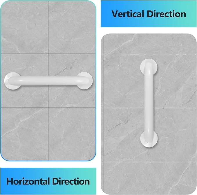 Shower Grab Bar, 2 Pack 32 Inch White Bathroom Safety Bar, 1.25" Diameter 304 Stainless Steel Grab Bars for Bathtubs and Showers, Handicap Shower Grab Bar for Seniors Elderly