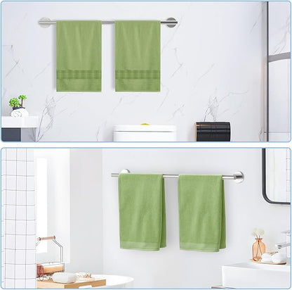 24 Inch Brushed Nickel Towel Bar for Bathroom Wall, SUS304 Stainless Steel Bathroom Towel Rack Wall Mounted, Total Length 26-Inch Shower Towel Holder Rod, Modern Home Decor