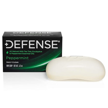 Defense Soap All Natural Peppermint Bar Soap for Men | Made by Wrestlers with Tea Tree Oil & Eucalyptus Oil to Promote Healthy Skin