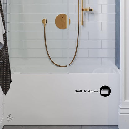 Swiss Madison Well Made Forever Voltaire 48"x32" Acrylic White, Alcove, Right Hand Drain, Apron Bathtub