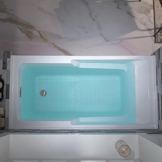 WOODBRIDGE 54" Acrylic Rectangular Alcove Soaking Bathtub in White with Right Drain, Chrome Pop-Up Drain Included BA5430R