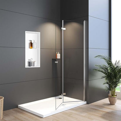 24" X 12" Stainless Steel Shower Niche Insert Tile Ready, Niche for Shower Wall, 2-Tier Recessed Shelves No Tile Needed for Bathroom Storage, White