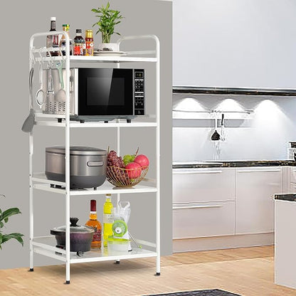 HDANI Storage Shelves, 4-Tier Metal Storage Rack with Shelf,Shelf Organizer,Garage Standing Shelving Unit for Laundry,Bathroom,Kitchen,Pantry, Closet,23.6''W X 13.8''D X 50 H'',White