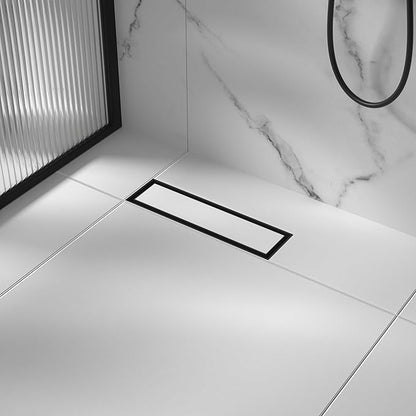 Linear Shower Drain 12", Matte Black Floor Drain with Tiled Insert Grate & Hair Strainer, 304 Stainless Steel Bathroom 2-in-1 Tiled in Drain, CUPC Certified (Matte Black, 12'')