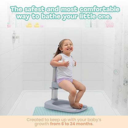 Baby Shower Stand with Built-in Seat and Bath Toy | Baby Bath Stand Height-Adjustable Washing Stand for Toddlers | Soporte para Bañera con Asiento y Juguete